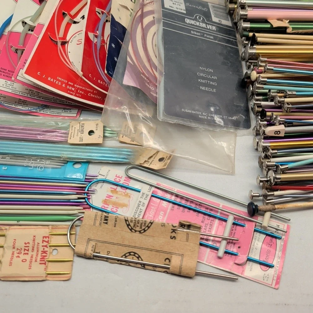 Large Lot Vintage Knitting Needle Sets Variety Sizes Double Point Circular